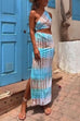 Karleedress One Shoulder Cut Out Waist Side Split Tie Dye Maxi Dress