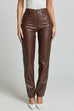 Karleedress High Rise Pocketed Casual Faux Leather Pants