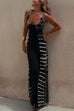 Karleedress Scoop Neck Back Criss Cross Tie Dye Maxi Dress