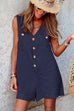 Karleedress V Neck Buttons Wide Leg Tank Romper