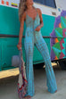 Karleedress Lace Up Bell Bottoms Tie Dye Cami Jumpsuit