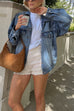 Karleedress Vintage Button Down Pocketed Denim Jacket