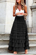 Karleedress Ruffle Layered Mesh A-line Long Tulle Skirt