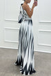 Karleedress One Shoulder Waisted Slit Printed Maxi Dress