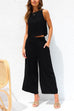 Karleedress Buttons Tank Top and Pockets Wide Leg Crop Pants Set