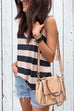 Karleedress V Neck Striped Tank Top