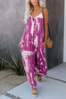 Karleedress Scoop Neck Pocketed Tie Dye Wide Leg Cami Jumpsuit