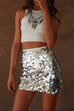 Karleedress Elastic Waist Sequin Bodycon Mini Skirt