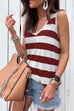 Karleedress V Neck Striped Tank Top