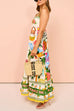 Karleedress Spaghetti Strap Tropic Print Swing Maxi Vacation Dress