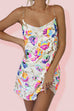 Karleedress Chain Strap Backless Sequin Floral Mini Cami Dress