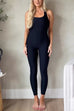 Stretchy Sleeveless Workout Onesie Bodysuit