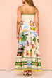 Karleedress Spaghetti Strap Tropic Print Swing Maxi Vacation Dress