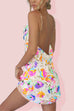 Karleedress Chain Strap Backless Sequin Floral Mini Cami Dress