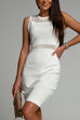 Karleedress Mesh Splice Waisted Sleeveless Pencil Dress