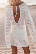 Karleedress Backless Hollow Out Knitting Cover Up Dress