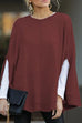 Karleedress Crewneck Batwing Sleeve Cloak Top