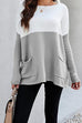 Karleedress Color Block Knit Pullovers With Pockets