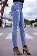 Karleedress Trendy Distressed Stretch Ripped Denim Pants