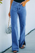 Karleedress Split Bottoms Distressed Wide Leg Jeans