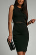 Karleedress Mesh Splice Waisted Sleeveless Pencil Dress