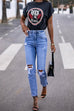 Karleedress Trendy Distressed Stretch Ripped Denim Pants