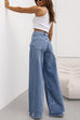 Karleedress Distressed Wide Leg Ripped Denim Pants