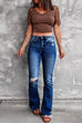 Karleedress Distressed Bell Bottoms Ripped Jeans