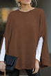 Karleedress Crewneck Batwing Sleeve Cloak Top