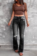 Karleedress Distressed Bell Bottoms Ripped Jeans