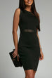 Karleedress Mesh Splice Waisted Sleeveless Pencil Dress