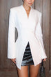 Karleedress Chic V Neck Single Button Irregular Blazer