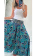 Karleedress Elastic Waist Wide Leg Palazzo Printed Casual Pants