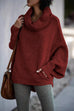 Karleedress Cowl Neck Batwing Sleeves Loose Sweater