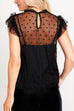 Sleeveless Ruffle Dotted Sheer Top with Camisole