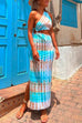 Karleedress One Shoulder Cut Out Waist Side Split Tie Dye Maxi Dress