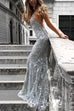 Karleedress Sequin V Neck Backless Maxi Cami Mermaid Party Dress