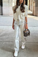 Karleedress Glam Straight Leg Metallic Faux Leather Pants