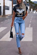 Karleedress Trendy Distressed Stretch Ripped Denim Pants