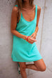 Karleedress Scoop Neck Solid Casual Tank Dress