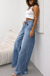 Karleedress Distressed Wide Leg Ripped Denim Pants