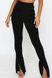 Karleedress High Rise Slit Bell Bottoms Skinny Pants