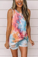 Karleedress Casual Tie Dye Twist Knot Tank Top