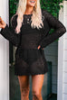 Karleedress Long Sleeves Hollow Out Crochet Beach Cover Up Dress