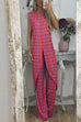 Karleedress Printed High Slit Long Tank Top and Bell Bottoms Pants Set