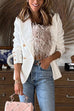 Karleedress Lapel Double Breasted Open Front Blazer Jacket