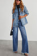 Karleedress Raw Hem Distressed Wide Leg Denim Pants