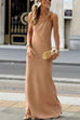 Karleedress Decorative Knot One Shoulder Sleeveless Maxi Party Dress