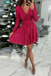 Karleedress Wrap V Neck Waisted Sequin Mini Party Dress