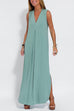 Karleedress Sleeveless V Neck Side Split Maxi Dress